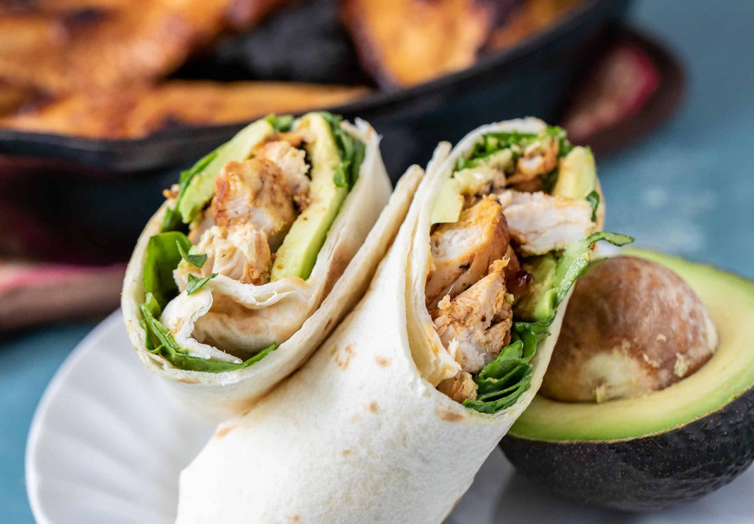 Gegrilde kip-avocado wraps